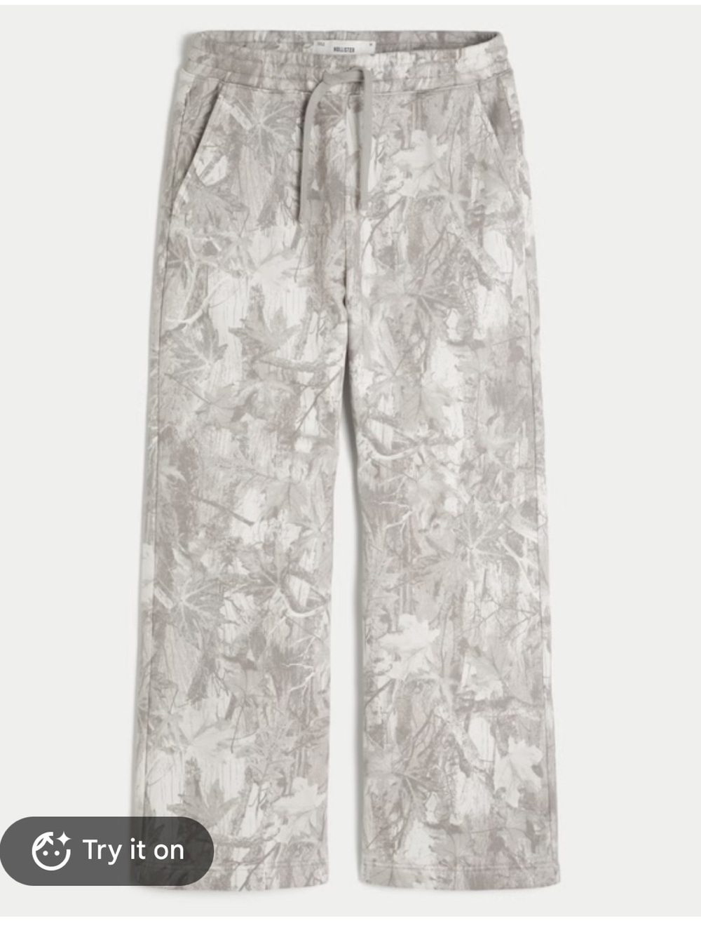 Hollister Light Gray Camo Bootcut Sweatpants